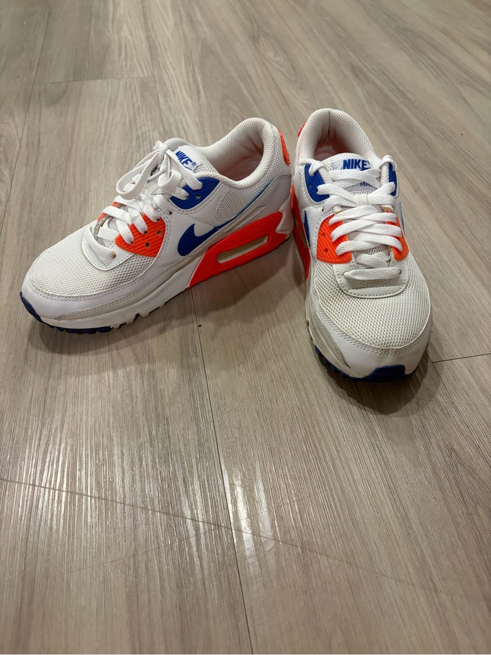 Nike White, Blue & Orange Athletic Sneakers